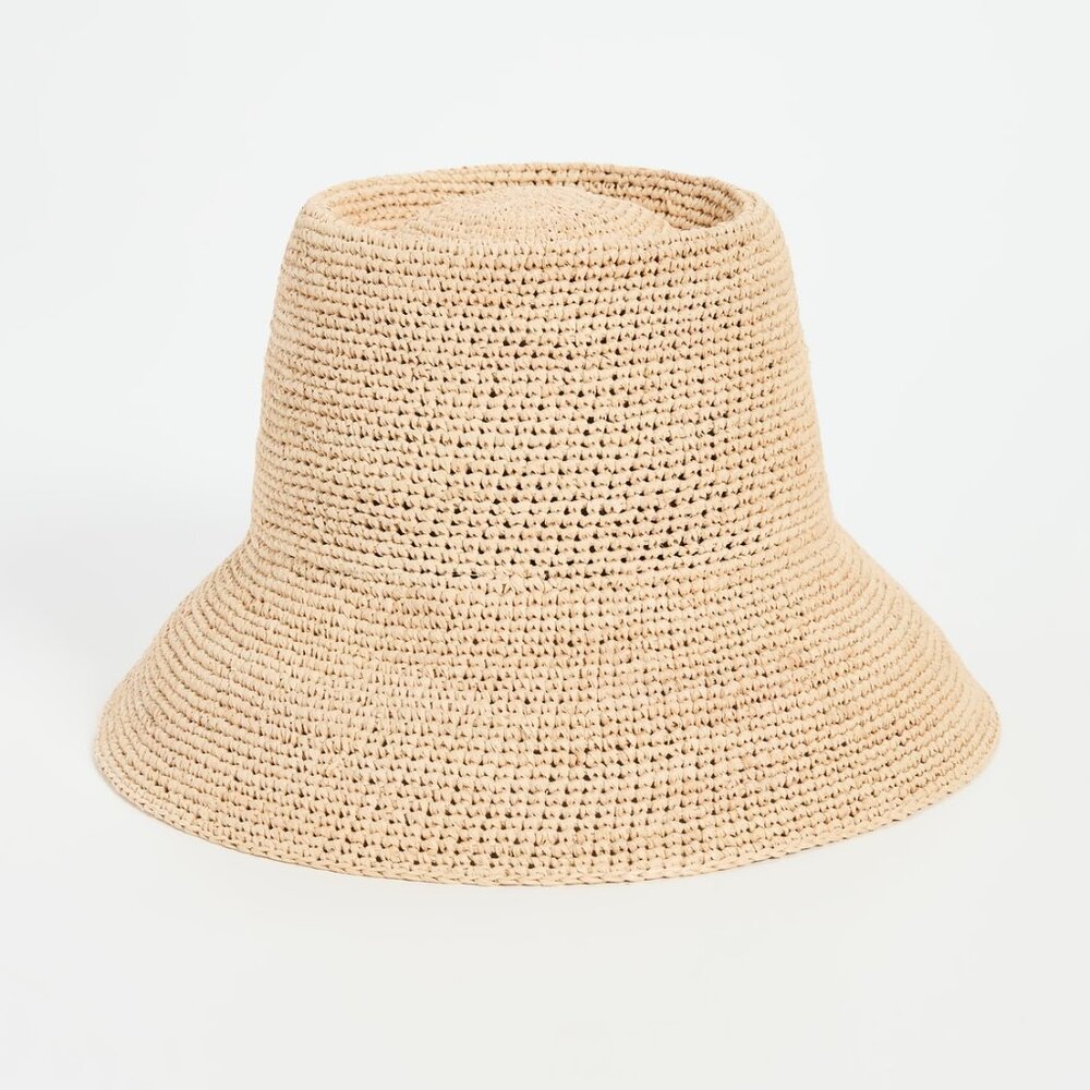 Janessa Leone Felix  Raffia Straw Bucket Hat Size S